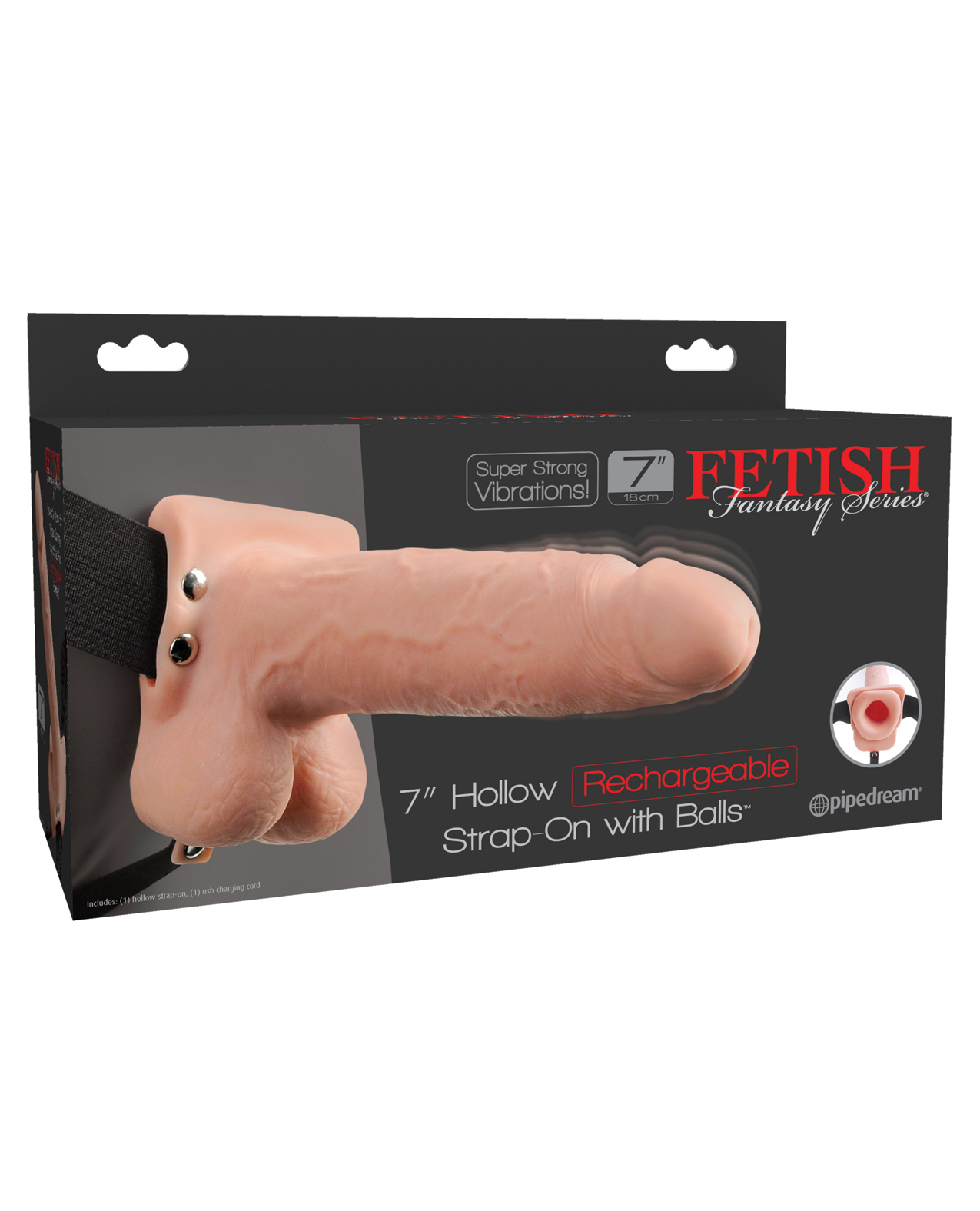Fetish Fantasy Series Hollow Rechargeable Strap On w/Balls
